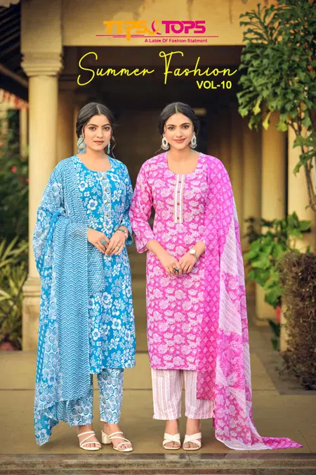 Summer Fashion Vol 10 By Tips And Tops Cotton Kurti With Bottom Dupatta 